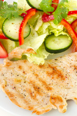 fried turkey with salad