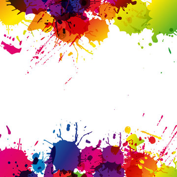 Colored splashes in abstract shape