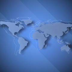 Fototapeta premium World vector map with realistic drop shadow 
