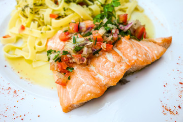 pasta and smoked salmon