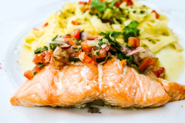 pasta and smoked salmon