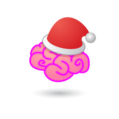 Brain with Santa hat