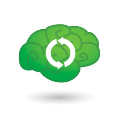 Brain with recycling icon
