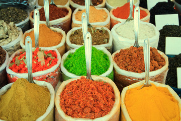 Assortment of powder spices