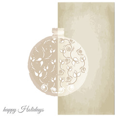 Graphic design - Christmas ball decorated, vintage