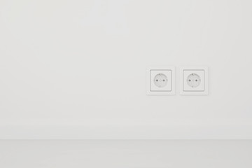 White power plug with copy space