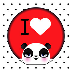 I love panda, frame with background