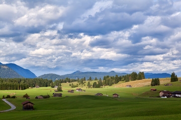 cloudy sky over Bavarian farmland