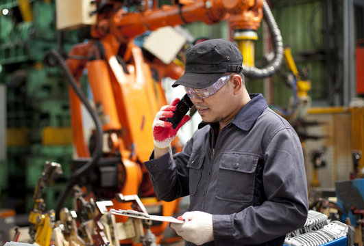 Industrial engineer in factory