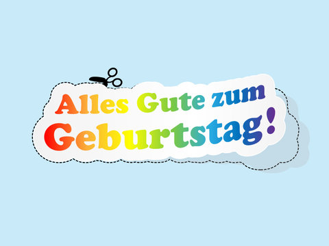 "ALLES GUT ZUM GEBURTSTAG" Karte (Feste Party Etikett)