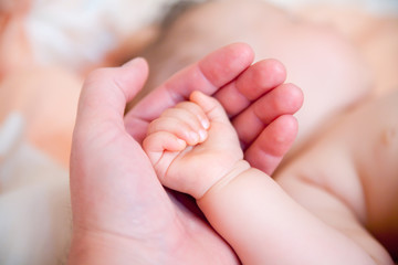 Obraz na płótnie Canvas holding a hand of baby