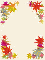 紅葉　もみじ　秋 フレーム　カラフル