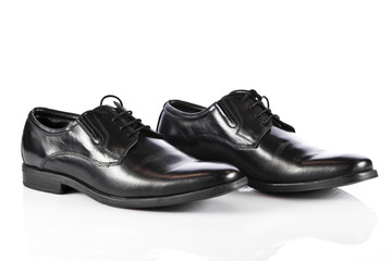 man's shoes isolated on white background.  Male fashion with sho