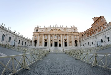 Obraz premium Church of Saint Peter in the Vatican with fisheye