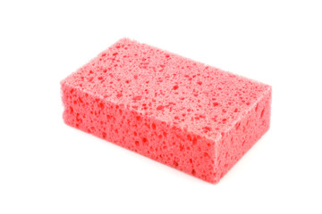pink sponge isolated on white background