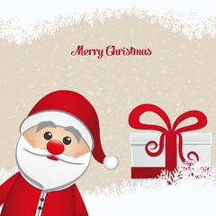santa and gift winter snowy landscape