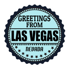 Greetings from Las Vegas label