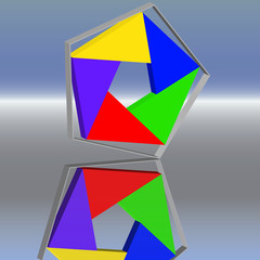 Farbfuenfeck im Rahmen