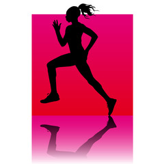 Fototapeta na wymiar athletics running pink square