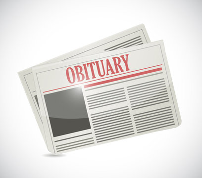 obituary newspaper section illustration design