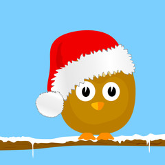 funny animal with christmas hat color vector illustration