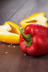 sweet peppers on the table