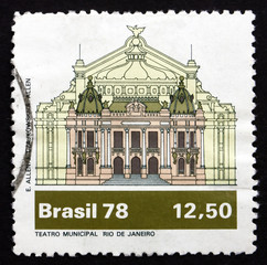 Postage stamp Brazil 1978 Municipal Theater, Rio de Janeiro