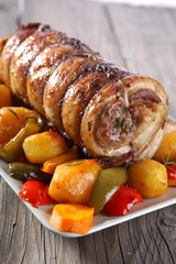 rolled pork with vegetables 