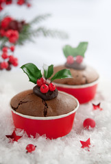 Christmas holly berry cake