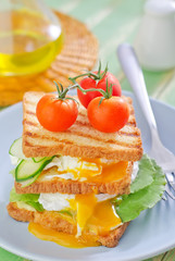 toasts with egg-poached