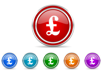 pound icon vector set