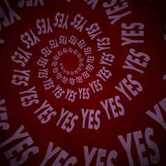 3d render of a stylish yes label  on vintage background