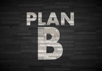 3d graphic of a alternative plan b sign  on noble stone texture