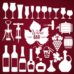 Wine background set. Design element.