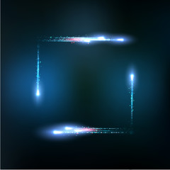 Vector frame formed by lights and sparkles
