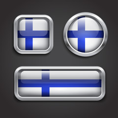 Obraz premium Finland flag glass buttons