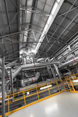 pipes in a modern thermal power station