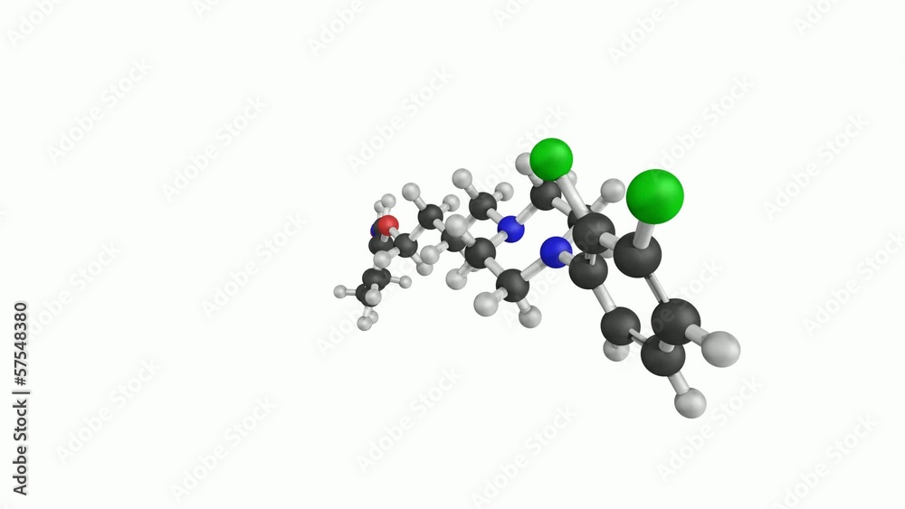 Wall mural Aripiprazole antipsychotic drug, chemical structure