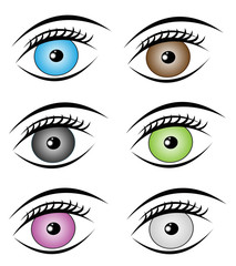 colorful eyes set