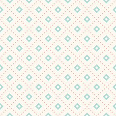 Vector seamless retro pattern, polka dot with rhombus