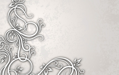 Cut of paper style decor on a aged background