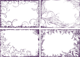 Set of four frames in grunge style