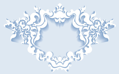 Paper frame in cut of paper style