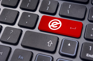 a no copyright or public domain mark on keyboard