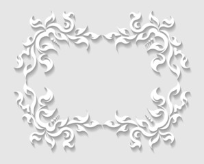 Paper frame in cut of paper style