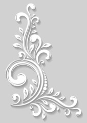 Paper floral corner in cut of paper style