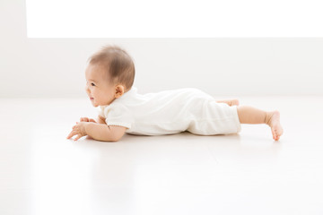 asian baby in the room