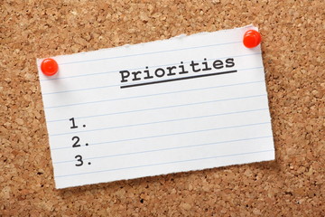 Priorities List for Business plans or Life Goals