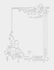 Paper frame in cut of paper style