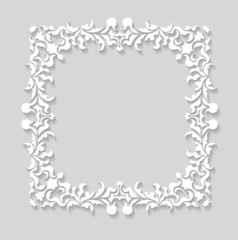 Paper frame in cut of paper style